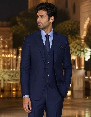Navy wedding suit for men