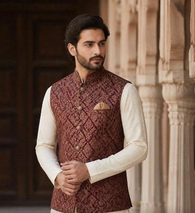 Mehendi outfit with brocade coti